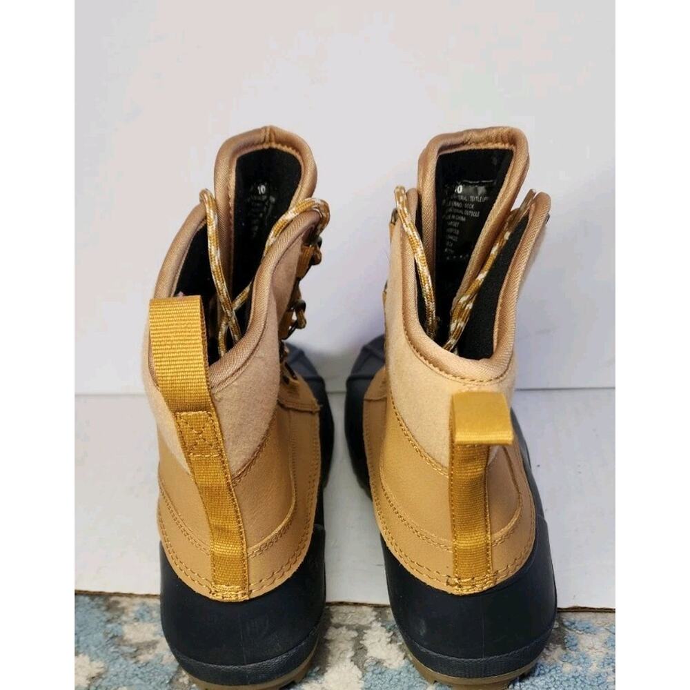 Universal Thread Women's 10 Duck Boots Waterproof Rain Lace Up Tan Black Ankle - Picture 16 of 16
